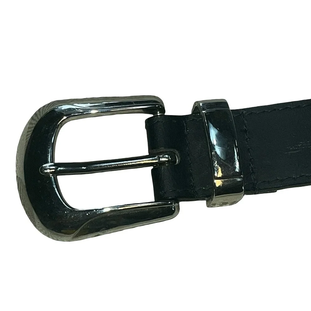 Sunbelt Womens Leather Belt Black Southwestern Silver Concho Emblems Western L